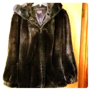 Lush faux fur hooded coat